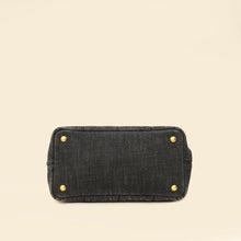 Prada Black Denim Logo-Print Small Tote Bag