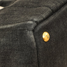 Prada Black Denim Logo-Print Small Tote Bag
