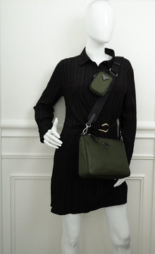 Prada Kaki Re-Nylon Shoulder Bag