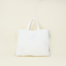 Prada Bicolor Logo Raffia Crochet Tote Bag