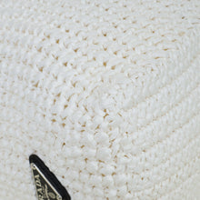 Prada Bicolor Logo Raffia Crochet Tote Bag