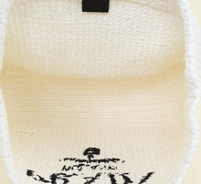 Prada Bicolor Logo Raffia Crochet Tote Bag