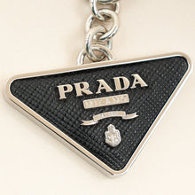 Prada Black Triangle Logo Metal Keychain