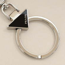 Prada Black Triangle Logo Keychain