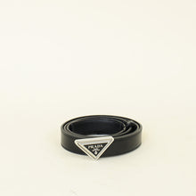 Prada Black Triangle Logo Buckle Belt 34