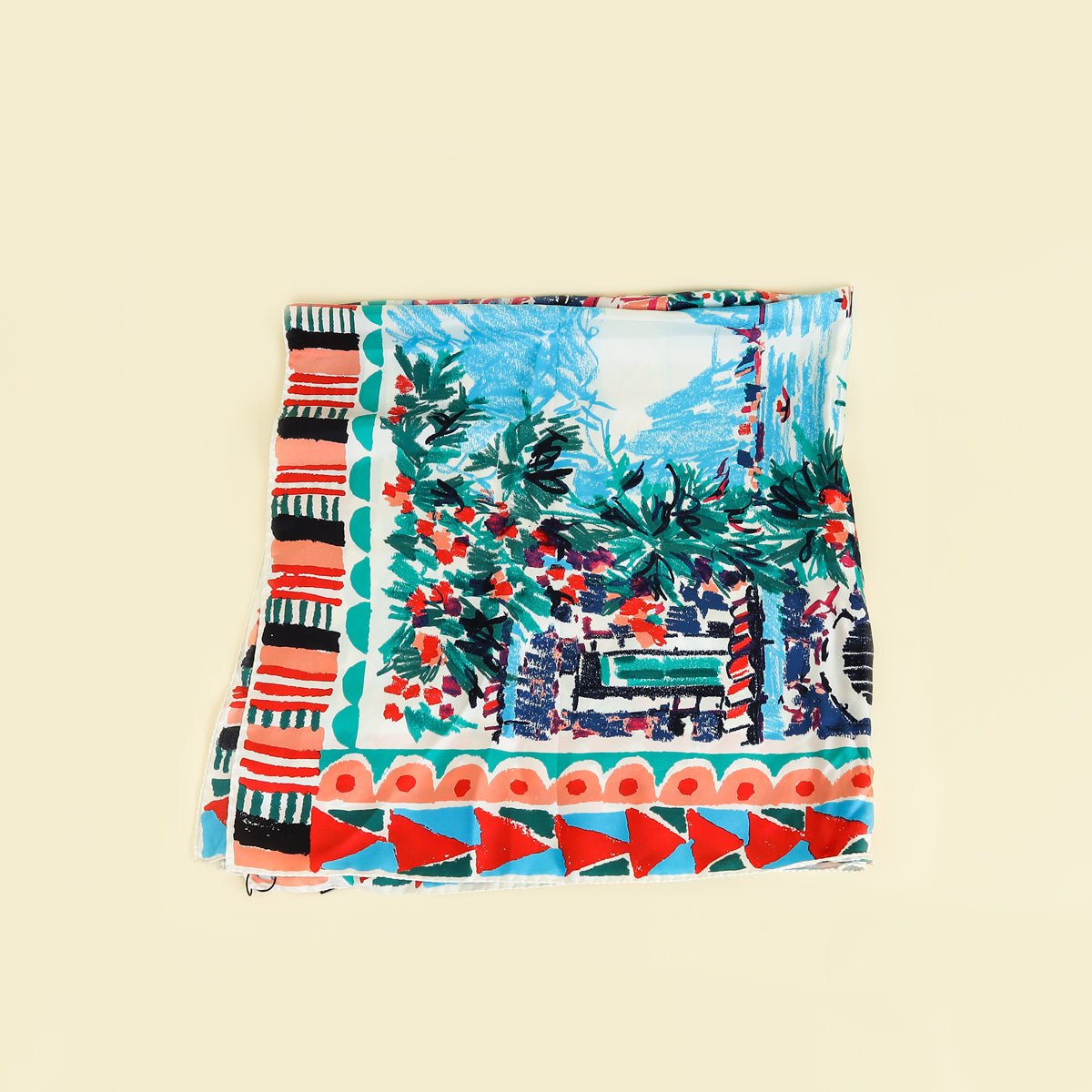 Prada Multicolor Printed Silk Scarf 90