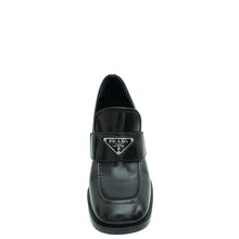 Prada Black Brushed Heeled Loafers 36.5