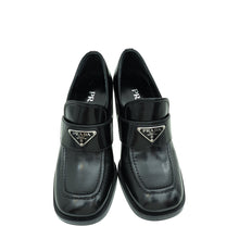 Prada Black Brushed Heeled Loafers 36.5
