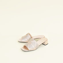 Prada Pink Nude Logo Crystal Slide Sandal 37.5