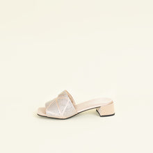 Prada Pink Nude Logo Crystal Slide Sandal 37.5