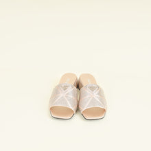 Prada Pink Nude Logo Crystal Slide Sandal 37.5