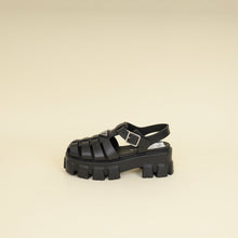 Prada Black Rubber Monolith Sandals 37