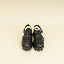 Prada Black Rubber Monolith Sandals 37
