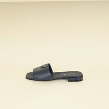 Prada Navy Blue Logo Slide Sandal 38