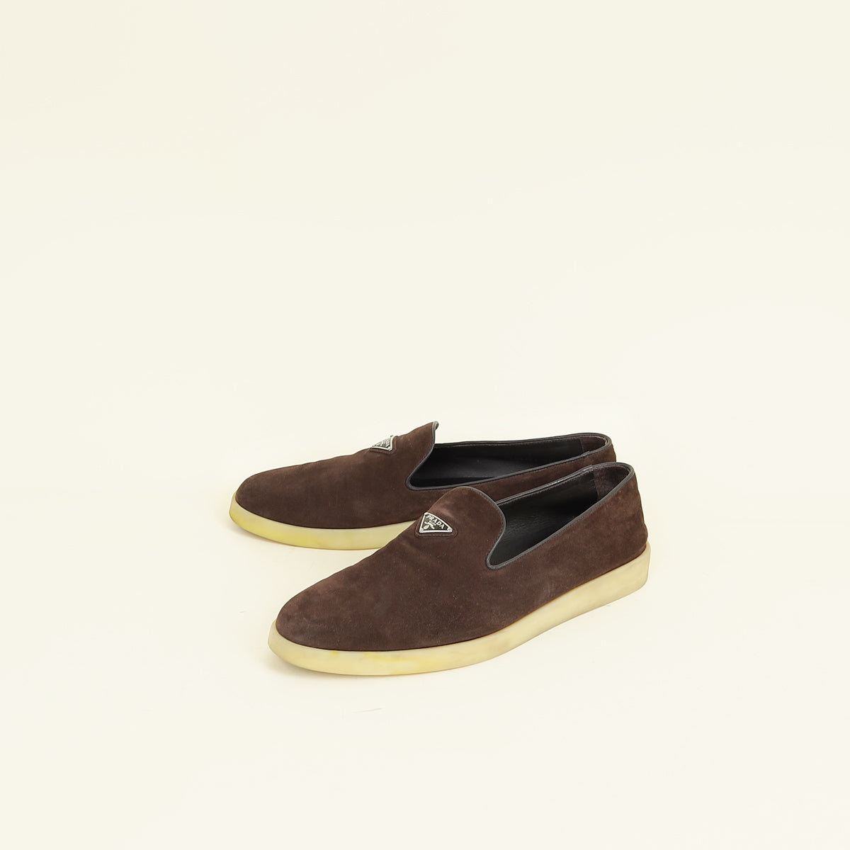 Prada Chocolate Logo Suede Loafer 10