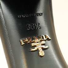 Prada Bicolor Embroidered Fabric Slide Heel Mules 36.5