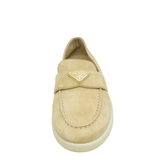 Prada Ecru Logo Suede Loafer 36