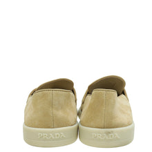 Prada Ecru Logo Suede Loafer 36