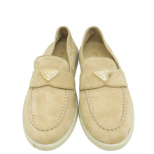 Prada Ecru Logo Suede Loafer 36