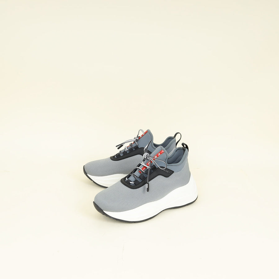 Prada Bicolor Slip On Lace Sneakers 37
