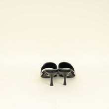 Prada Black Satin Crystal-Embellished Heeled Slide Sandals 37