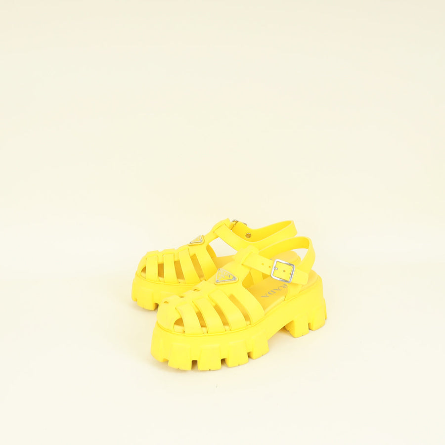 Prada Yellow Foam Rubber Sandal 38