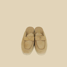 Prada Ecru Logo Suede Loafers 38
