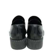 Prada Black Brushed Triangle Logo Loafers 38