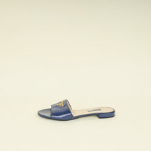 Prada Blue Logo Slide Flat Sandal 39