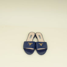 Prada Blue Logo Slide Flat Sandal 39