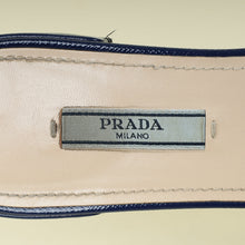 Prada Blue Logo Slide Flat Sandal 39