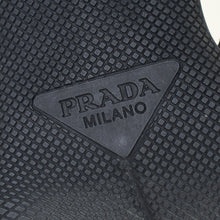 Prada Black Logo Satin Crystal Slingback Pump 39