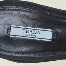 Prada Black Logo Satin Crystal Slingback Pump 39
