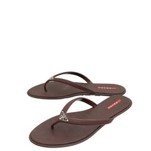 Prada Burgundy Logo Rubber Thong Sandal 41