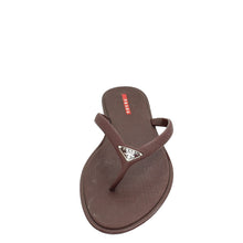 Prada Burgundy Logo Rubber Thong Sandal 41