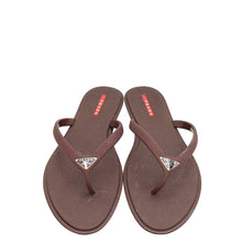 Prada Burgundy Logo Rubber Thong Sandal 41