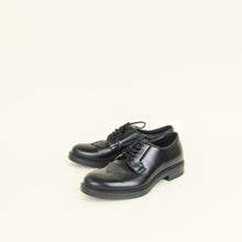 Prada Black Triangle Logo Derby Lace-Up Shoes 7