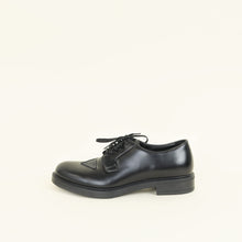 Prada Black Triangle Logo Derby Lace-Up Shoes 7