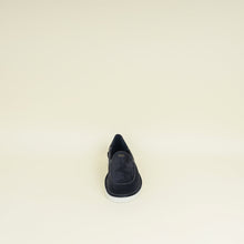 Prada Navy Blue Logo Suede Slip-On Loafers 10
