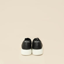 Prada Black Vitello Soft Logo Lace Up Sneakers 36.5