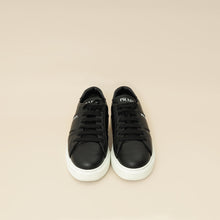 Prada Black Vitello Soft Logo Lace Up Sneakers 36.5