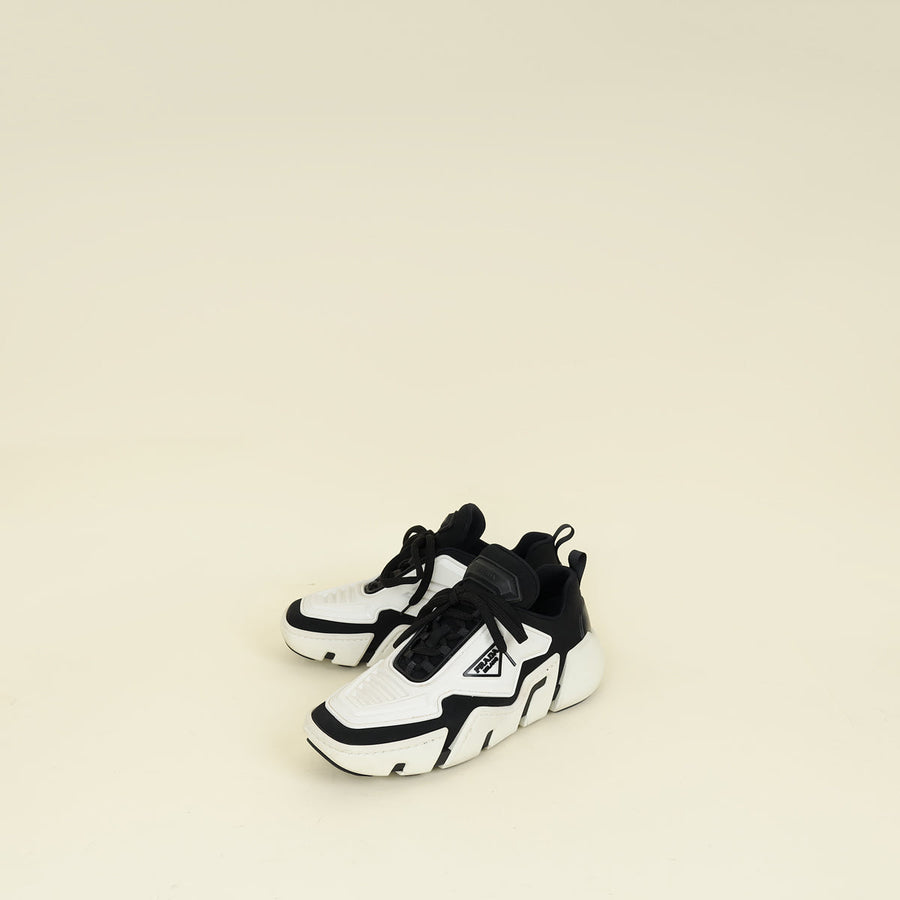 Prada Bicolor Techno Stretch Sneakers 36