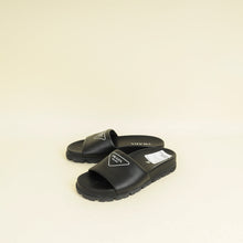 Prada Black Triangle Logo Slide Sandal 37