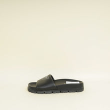 Prada Black Triangle Logo Slide Sandal 37