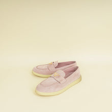 Prada Light Pink Triangle Logo Loafers 37