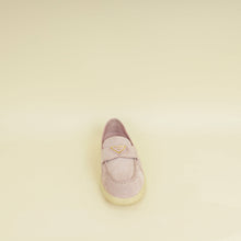 Prada Light Pink Triangle Logo Loafers 37
