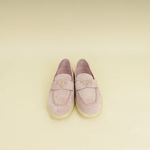 Prada Light Pink Triangle Logo Loafers 37