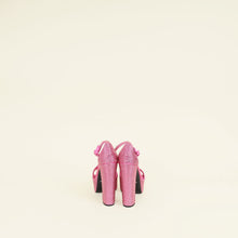 Prada Fuchsia Crystal Satin Platform Sandals 37