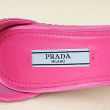 Prada Fuchsia Crystal Satin Platform Sandals 37