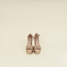 Prada Pink Nude Crystal Satin Platform Sandals 37